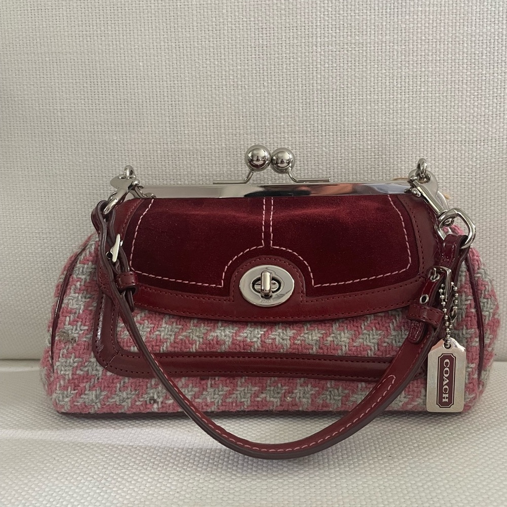 Coach Burgundy and Pink Clutch